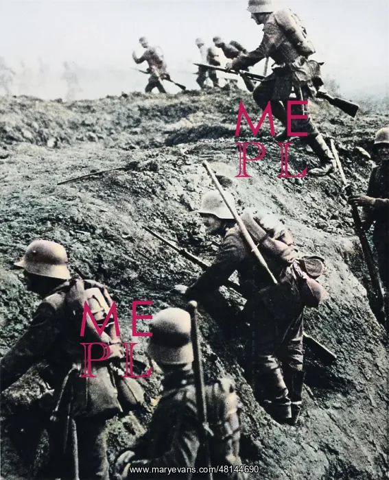 : German trench attack WWI : German trench attack WWI