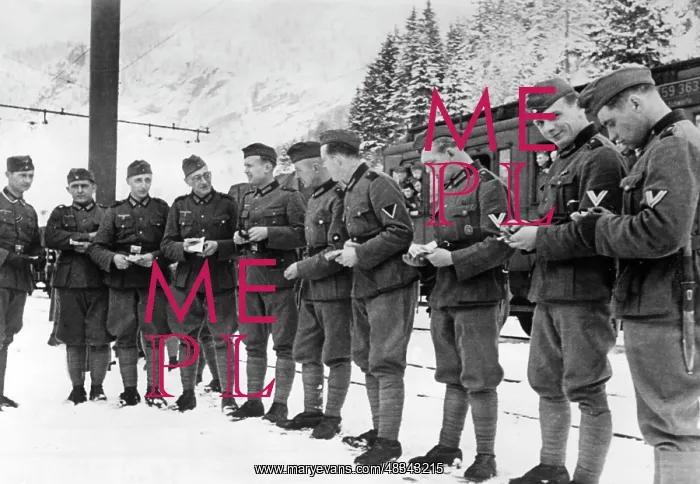 : German troops at the Brenner railroad station, 1941 : German troops at the Brenner railroad station, 1941