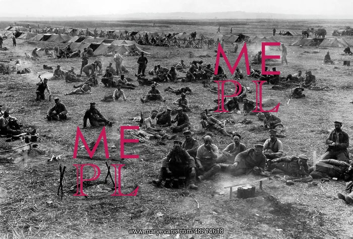 : German troops on an encampment, 1915 : German troops on an encampment, 1915