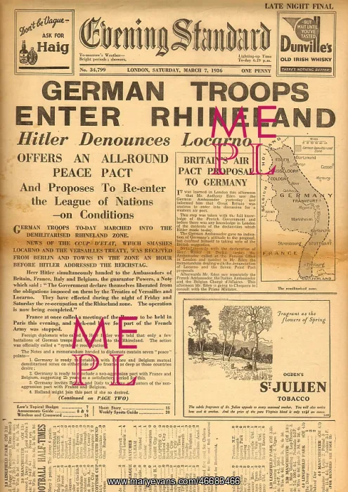 : German troops enter the Rhineland : German troops enter the Rhineland