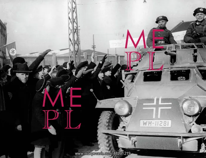 : German troops marching into Memel, 1939 : German troops marching into Memel, 1939