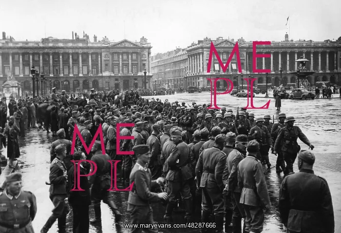 : German troops at the victory parade in Paris, 1940 : German troops at the victory parade in Paris, 1940