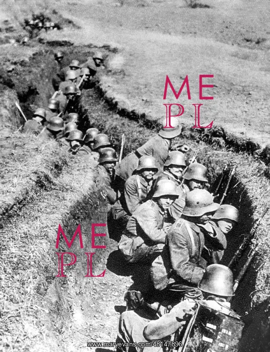 : German troops wait in trenches for the order to attack, 1918 : German troops wait in trenches for the order to attack, 1918