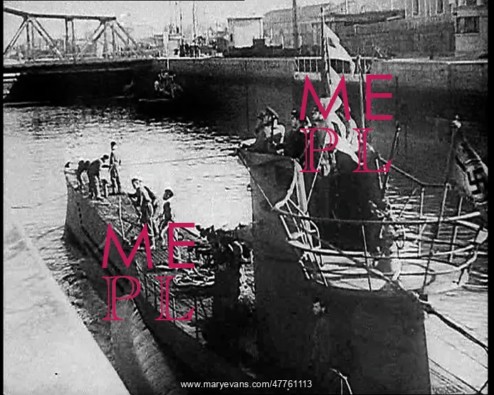 : A German U-Boat Docked at Port : A German U-Boat Docked at Port