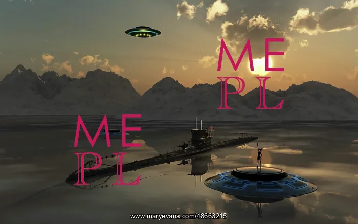 : A German u-boat and a UFO arriving at the top : A German u-boat and a UFO arriving at the top