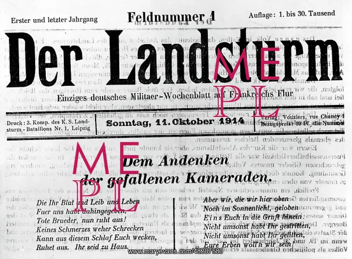 : German war newspaper from the First World War : German war newspaper from the First World War