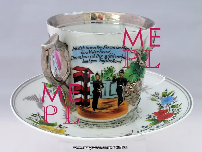 : German World War One commemorative cup and saucer : German World War One commemorative cup and saucer