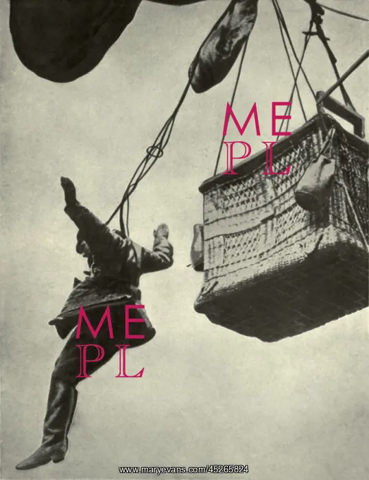 : German WW1 observer jumping from burning balloon : German WW1 observer jumping from burning balloon