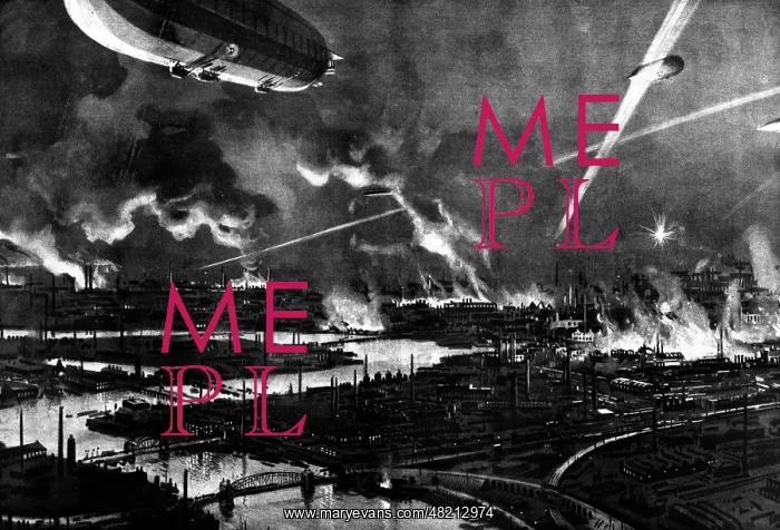: German zeppelin air raid on England, 1916 : German zeppelin air raid on England, 1916