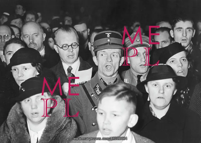 : Germans sing the Horst-Wessel-Lied, 1933 : Germans sing the Horst-Wessel-Lied, 1933