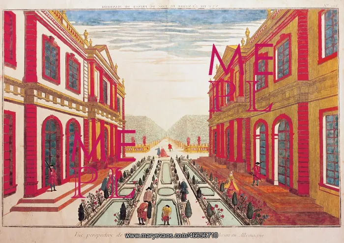  : Germany, Mannheim, castles, Graphik, Vue perspective