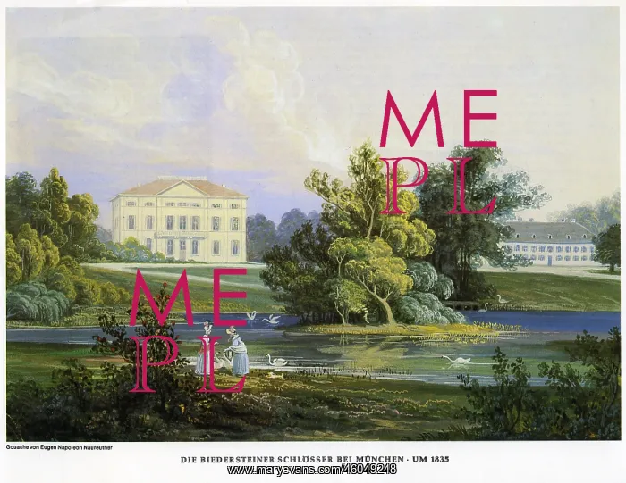  : Germany, Munich, Biederstein castles, gouache