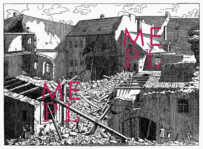 : Germany, Munich, collapsed house, Thiereckgasse : Germany, Munich, collapsed house, Thiereckgasse