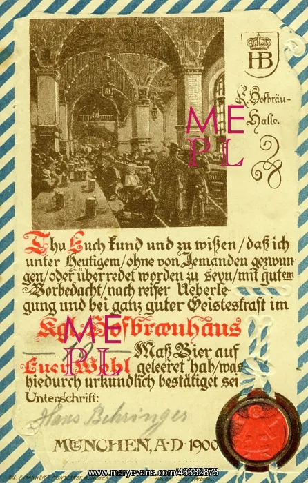 : Germany, Munich, gastonomy, Hofbrauhaus, recognition : Germany, Munich, gastonomy, Hofbrauhaus, recognition