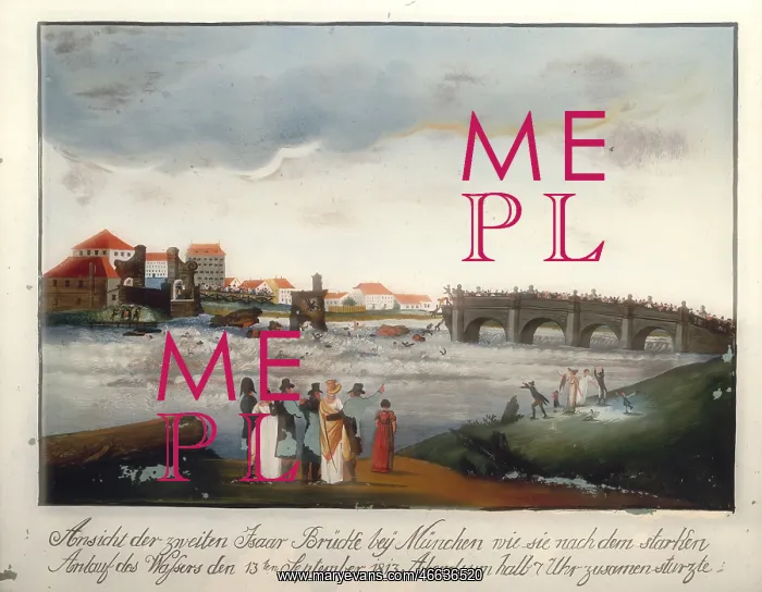 : Germany, Munich, Ludwig Bridge after collaps : Germany, Munich, Ludwig Bridge after collaps