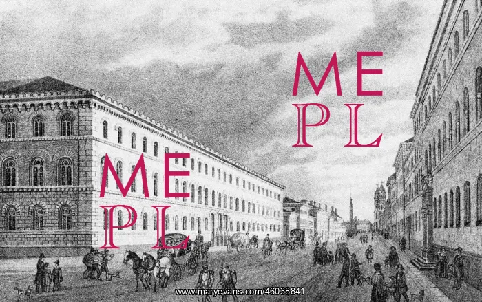 : Germany, Munich, Ludwigstrasse, view, after lithograph : Germany, Munich, Ludwigstrasse, view, after lithograph