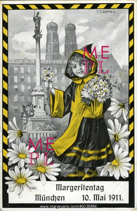 : Germany, Munich, Munchner Kindl, postcard, marguerite : Germany, Munich, Munchner Kindl, postcard, marguerite