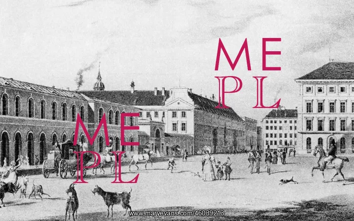 : Germany, Munich, Odeonsplatz, view, lithographie : Germany, Munich, Odeonsplatz, view, lithographie
