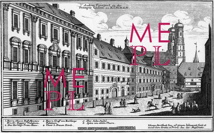 : Germany, Munich, Prangergasse, view, copper engraving : Germany, Munich, Prangergasse, view, copper engraving