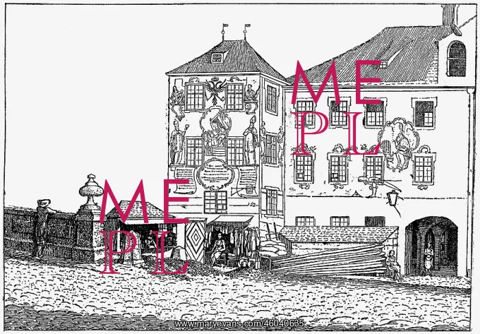: Germany, Munich, streets, Im Tal, etching by : Germany, Munich, streets, Im Tal, etching by