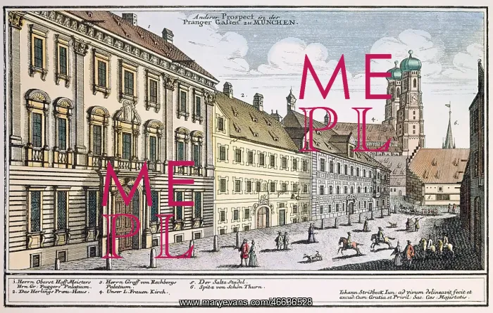 : Germany, Munich, view of Prangergasse, coloured : Germany, Munich, view of Prangergasse, coloured