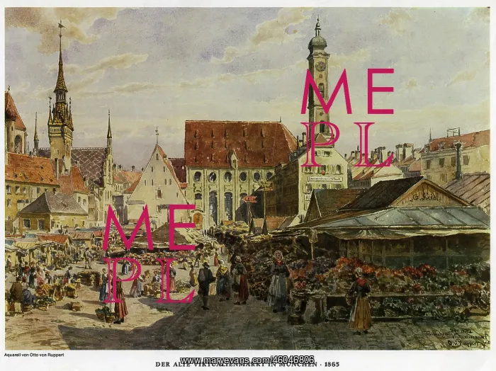 : Germany, Munich, Viktualienmarkt, view, after : Germany, Munich, Viktualienmarkt, view, after