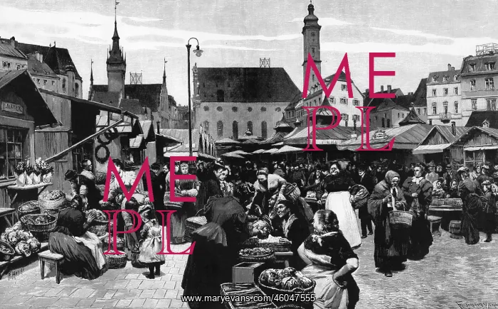 : Germany, Munich, Viktualienmarkt, view, wood : Germany, Munich, Viktualienmarkt, view, wood