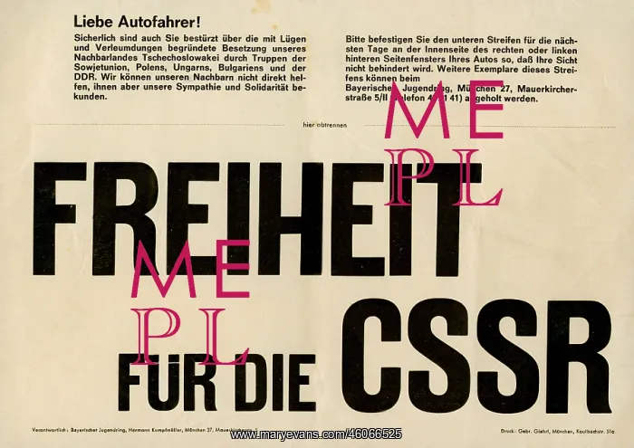 : Germany, politics, Prague Spring, flyer, asking : Germany, politics, Prague Spring, flyer, asking
