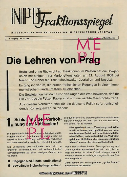 : Germany, politics, press / media, NPD - Fraktionsspiegel : Germany, politics, press / media, NPD - Fraktionsspiegel