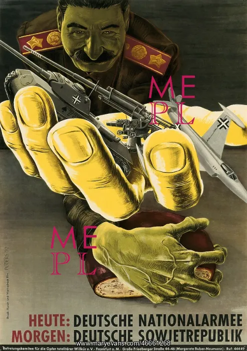 : Germany, politics, rearmament, poster against : Germany, politics, rearmament, poster against