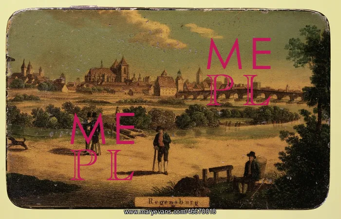 : Germany, Regensburg, view, snuff box, enamel : Germany, Regensburg, view, snuff box, enamel