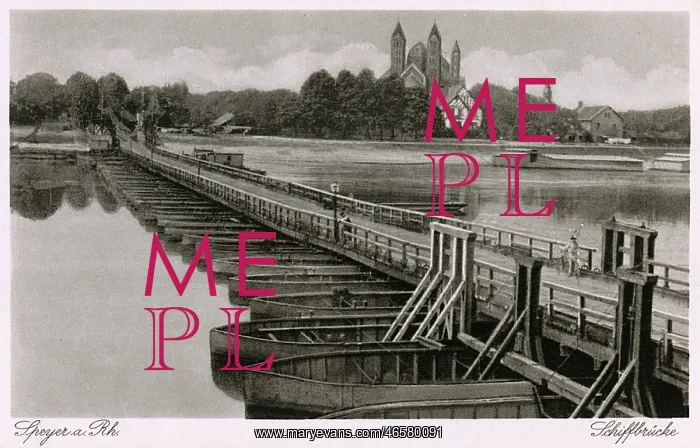 : Germany - Speyer a Rhine - The Pontoon Bridge : Germany - Speyer a Rhine - The Pontoon Bridge