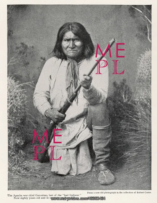  : Geronimo (1829 - 1909), War Chief of the White Mountain Apache [in 1905]