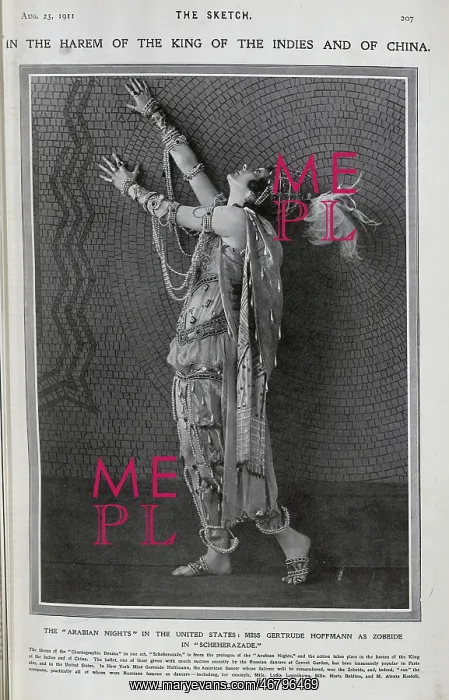 : Gertrude Hoffmann, dancer as Zobeide in noaeScheherazade : Gertrude Hoffmann, dancer as Zobeide in noaeScheherazade