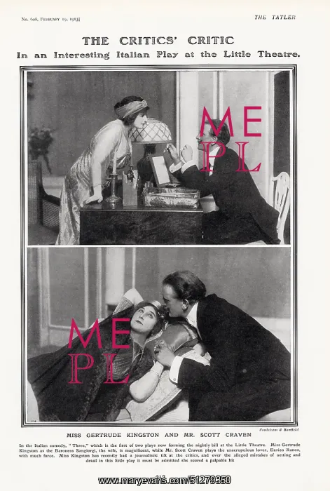  : Gertrude Kingston performing in Three