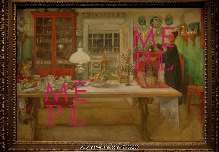 : Getting Ready for a Game, 1901, by Carl Larsson : Getting Ready for a Game, 1901, by Carl Larsson