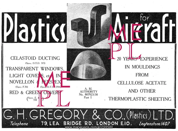 : G.H.Gregory.. Celastoid, Novellon & Perspex : G.H.Gregory.. Celastoid, Novellon & Perspex