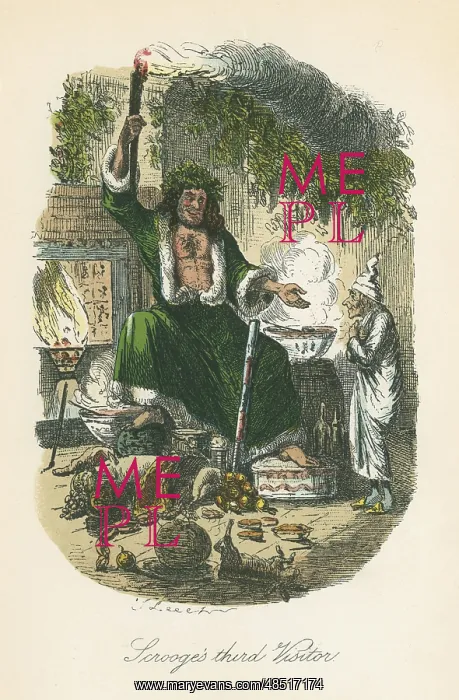 : The Ghost of Christmas Present appearing to Scrooge : The Ghost of Christmas Present appearing to Scrooge