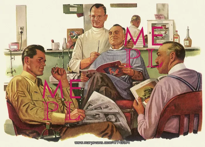  : G.I. relaxes in Barber Shop