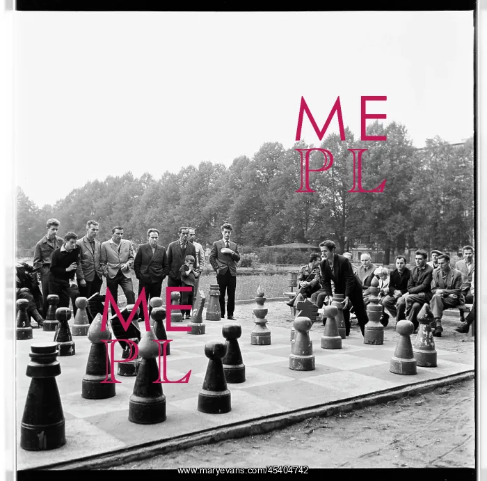 : Giant chess with concrete chessboard : Giant chess with concrete chessboard