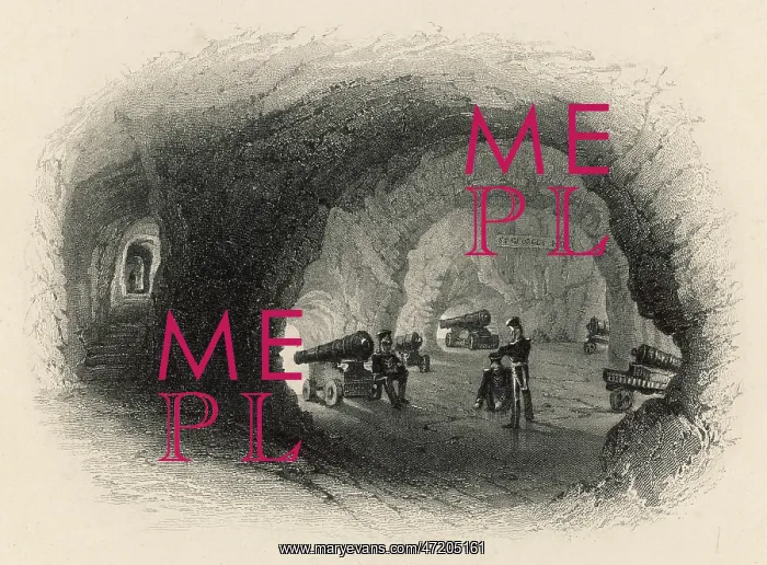  : GIBRALTAR. Gibraltar. The defences - St George's Hall - caves filled with canons