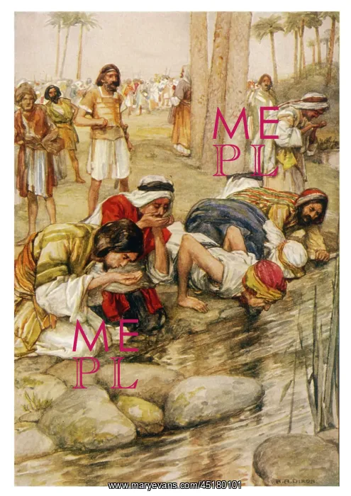 : GIDEON CHOOSES HIS MEN : GIDEON CHOOSES HIS MEN