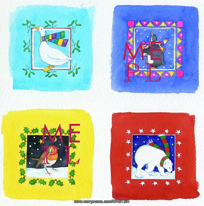 : Gift Tags ' Goose, Penguin, Robin, Polar Bear : Gift Tags ' Goose, Penguin, Robin, Polar Bear