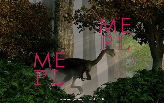 : Gigantoraptor in a dense prehistoric forest : Gigantoraptor in a dense prehistoric forest