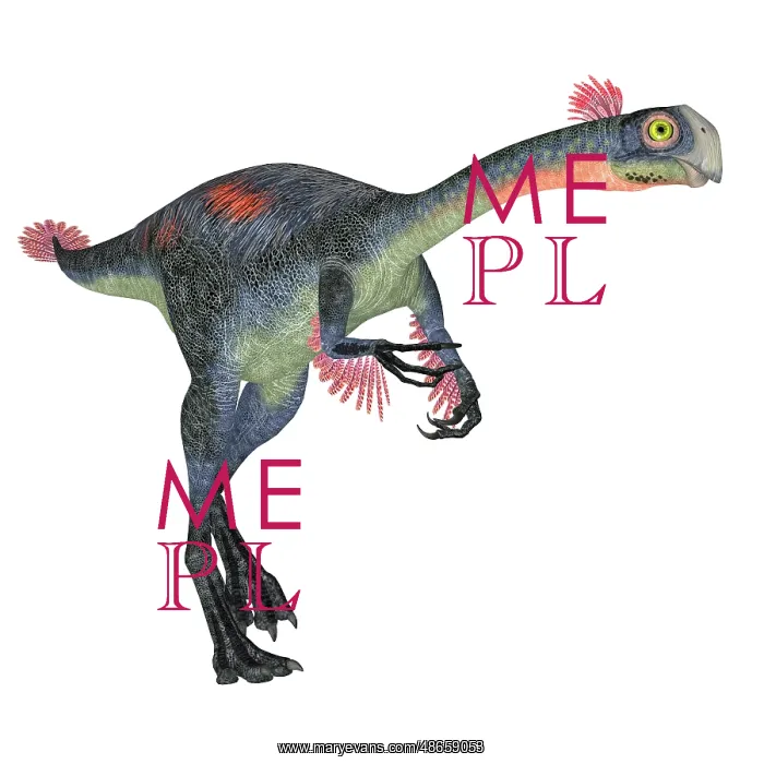  : Gigantoraptor feathered dinosaur, side view on