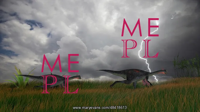 : Two Gigantoraptors running across a grassy field during a ? : Two Gigantoraptors running across a grassy field during a ?