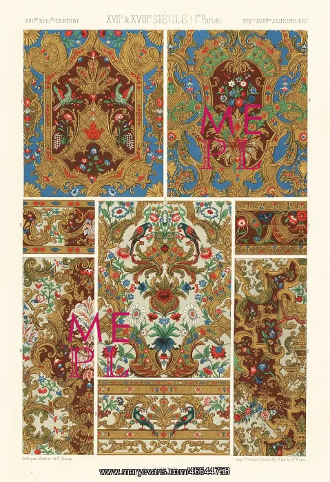 : Gilded leather and borders, 17th and 18th centuries : Gilded leather and borders, 17th and 18th centuries