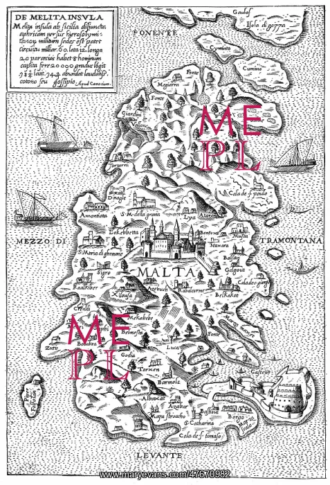 : Giovanni Francesco Camocio, Map of Malta : Giovanni Francesco Camocio, Map of Malta