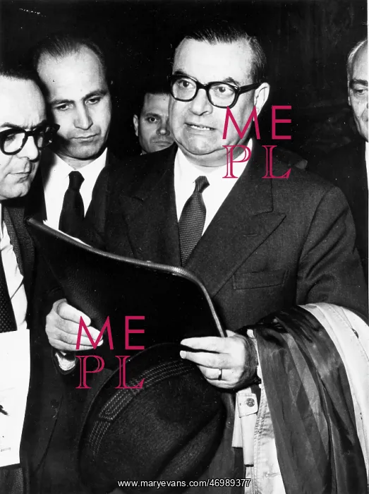 : Giovanni Malagodi upset at a meeting : Giovanni Malagodi upset at a meeting