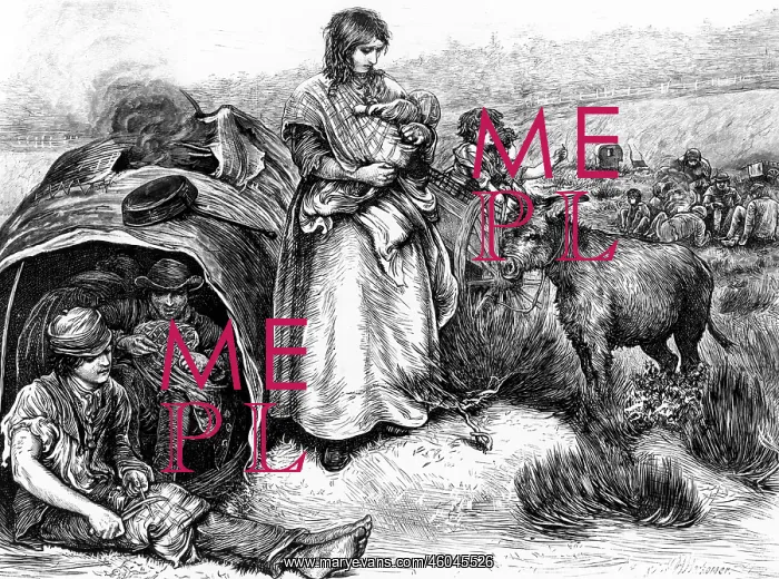: Gipsies on Putney Common, London 1870 : Gipsies on Putney Common, London 1870